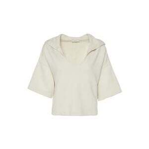 JOIE Irving Cropped Hoodie Bleached Sand White Cream Size XXS